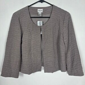 CHICOS TRAV COLL Textured Taylor Jacket Brindle Size 1‎